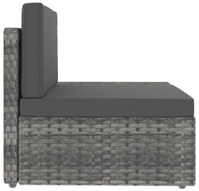 Canapea de colt modulara cu cotiera stanga, gri, poliratan 1, Gri, Canapea de colt (cotiera stanga)