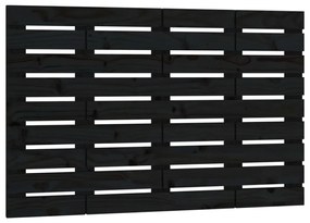 824747 vidaXL Tăblie de pat pentru perete, negru, 81x3x63 cm, lemn masiv pin