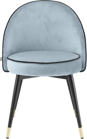 Set de 2 scaune design elegant LUX Cooper, catifea albastra 114304 HZ