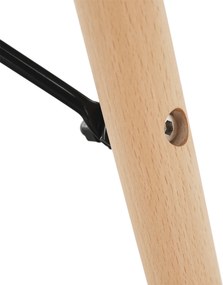 Masă de bucătărie, albă/fag, diametru 90 cm, GAMIN 2 NEW 90
