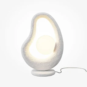 Veioza, Lampa de masa din Polirasina, Alb, Opus