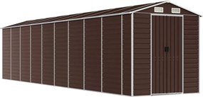 vidaXL Șopron de grădină, maro, 191x810x198 cm, oțel galvanizat