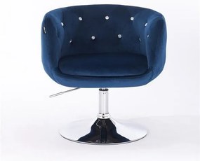 HR333N Scaun Bleumarin Catifea cu Bază Cromata
