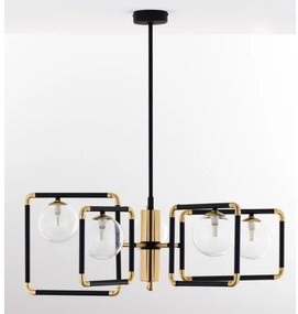 Lustră pe cablu Jupiter 1985 IBRA 5xG9/10W/230V negru/auriu