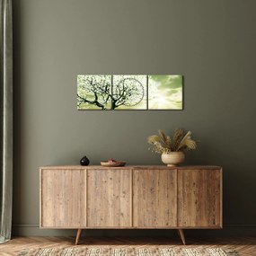Tabloul cu pomul înflorit (cu ceas) (90x30 cm)