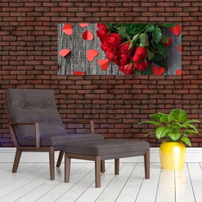 Tablou - cu buchet de flori (120x50 cm)