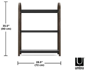Etajeră neagră/în culoare naturală cu aspect de lemn de nuc 72x90 cm Bellwood – Umbra