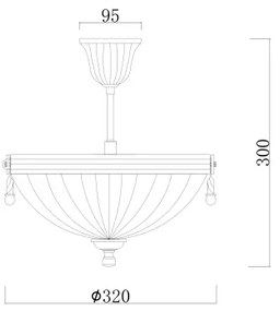 Lustră pe tijă Brilagi CLASSIC 3xE14/60W/230V alamă