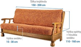 Gaico Huse cu două elastice GRAFITI NOU cărămizie 3fotoliu cu manere de lemn (l. 150 - 200 cm)