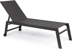 Șezlong de grădină gri antracit din metal Hilde – Bizzotto