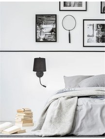 Aplica de perete moderna cu reader LED Sage neagra NVL-9129330