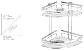 WENKO 20412100-Raft de colț PREMIUM din oțel inoxidabil 26,5x27,5 cm inox/argintiu