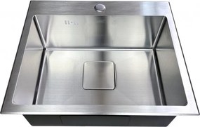 Chiuveta inox Inter Ceramic cu o cuva fara picurator finisaj inoc satinat 50x42 cm