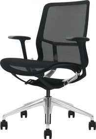 EMILY BLACK – Scaun ergonomic premium, Mesh respirabil 4D, înclinare cu blocare, înălțime reglabila, cadru din nylon, bază din aluminiu, Negru