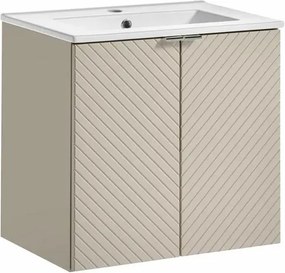 Set dulap baza suspendat 60 cm cu lavoar Comad Viva bej cașmir mat