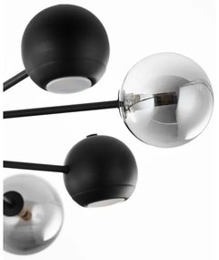 Lustră pe tijă Jupiter 1975 MOKA 4xGU10/10W/230V + 4xG9/10W/230V negru/crom