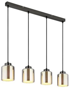 Lustra cu 4 Pendule negru crom FELICIA