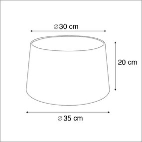 Abajur din bumbac negru 35/30/20 cu interior auriu