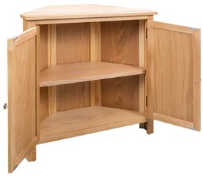 Dulap de colt, 80 x 33,5 x 78 cm, lemn masiv de stejar 1, Maro, 1