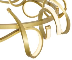 Lampă suspendată de design aurie rotundă cu dimmer în 3 trepte - Krisscross