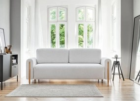 Canapea gri extensibilă/cu spațiu de depozitare cu tapițerie din țesătură bouclé 244 cm Arcadova – ELTAP