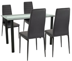 Set de masă Mezza 4+1 negru-negru