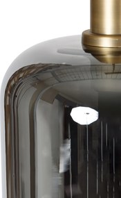 Lampă suspendată neagră cu auriu și sticlă fumurie inclusiv 4 PUCC - Zuzanna