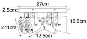 Spotlight industrial negru cu 4 lumini - Emado