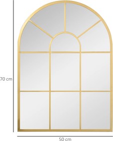 Homcom Oglinda Moderna de Perete – Arcuita 70×50 cm, Stil Fereastra Negru | Aosom Romania