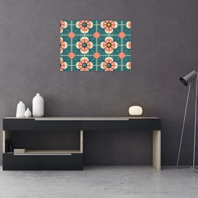 Tablou - Model retro cu flori (70x50 cm)