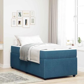 vidaXL Cadru de pat cu saltea Altele albastru 80 x 200 cm Catifea