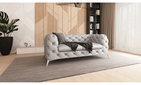 Canapea gri deschis cu tapițerie din catifea 185 cm Chelsea – Ropez