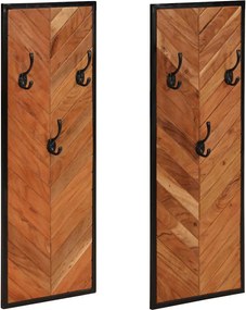 vidaXL Rafturi pentru haine 2 buc 35x1x90 cm din lemn masiv de salcâm