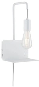 Paulmann 79812 - Lampă de perete CALVANI cu poliță și port USB, 1xE27/40W, 230V, albă