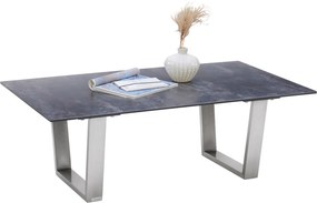 Masuta cafea THUNDER, gri/crom, ceramica/sticla/metal, 120x70x42 cm