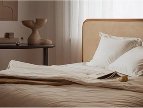 Pat matrimonial grej tapițat cu somieră 160x200 cm Aveline – Micadoni