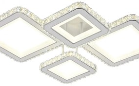 Lustra LED Cu Telecomanda, Elit's Cristal, EsnR9002-2+2, 160W, Alb