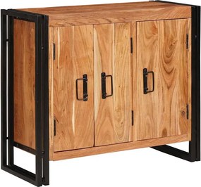 vidaXL Mese cu uși Maro 80 x 33 x 70 cm Lemn masiv de acacia și metal