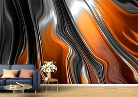 Tapet Premium Canvas - Linii si forme maronii abstract