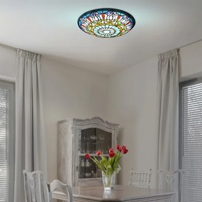 Brilagi - Plafonieră Tiffany cu vitralii LORAS 2xE27/60W/230V
