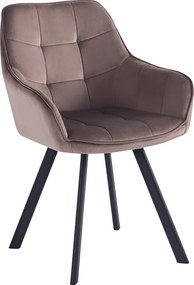 Scaun PETIN, stofa catifelata gri - Bluvel 38, 59x62x85 cm