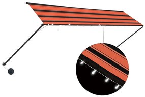 Copertina retractabila cu LED, portocaliu  maro, 400 x 150 cm portocaliu si maro, 400 x 150 cm
