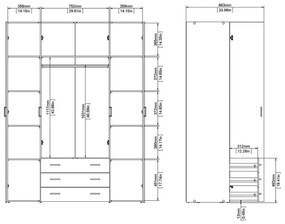 Șifonier alb 154x200 cm Space – Tvilum