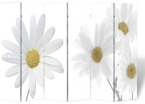 Paravan de camera pliabil, 217 x 170 cm, flori Roz, 6