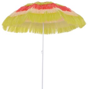 Outsunny Umbrelă Hawaiană Portabilă, Acoperitoare Ø160cm, Impermeabilă, Înălțime până la 180cm