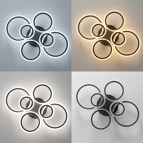 Lustră LED dimabilă aplicată Brilagi ORBITS LED/85W/230V 3000-6500K antracit + telecomandă