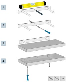 Raftă de perete P-005, lemn vechi