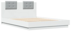 3209926 vidaXL Cadru de pat cu tăblie, alb, 120x200 cm, lemn prelucrat