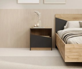 Noptiera, 50x50 cm, Atson, ADRK Furniture (Culoare: Stejar / Gri)