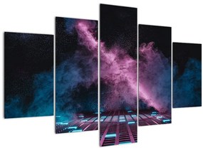 Tablou - Fum roz-albastru (150x105 cm)